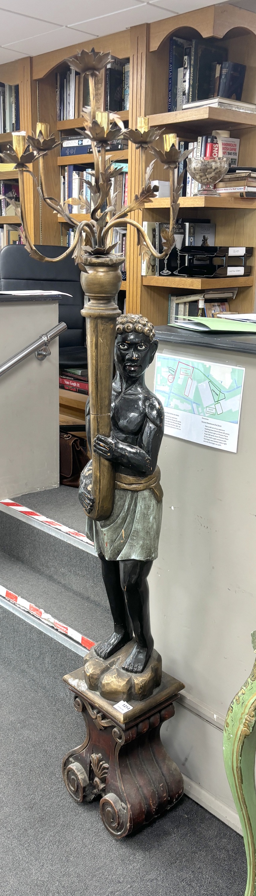 A pair of Blackamoor floor lamps, height 195cm